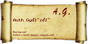 Auth Győző névjegykártya