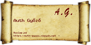 Auth Győző névjegykártya